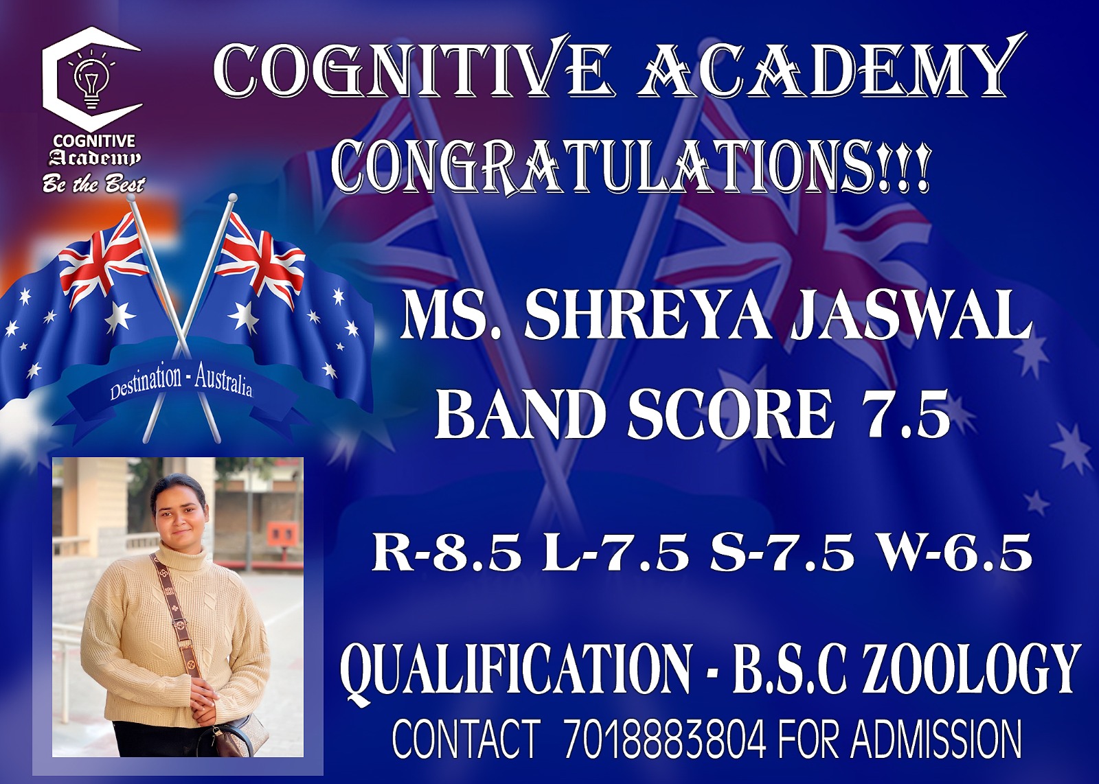 Miss. Sheya - Band Score 7.5